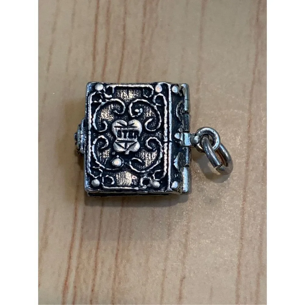 Holy Bible Sterling Silver Jewelry Charm